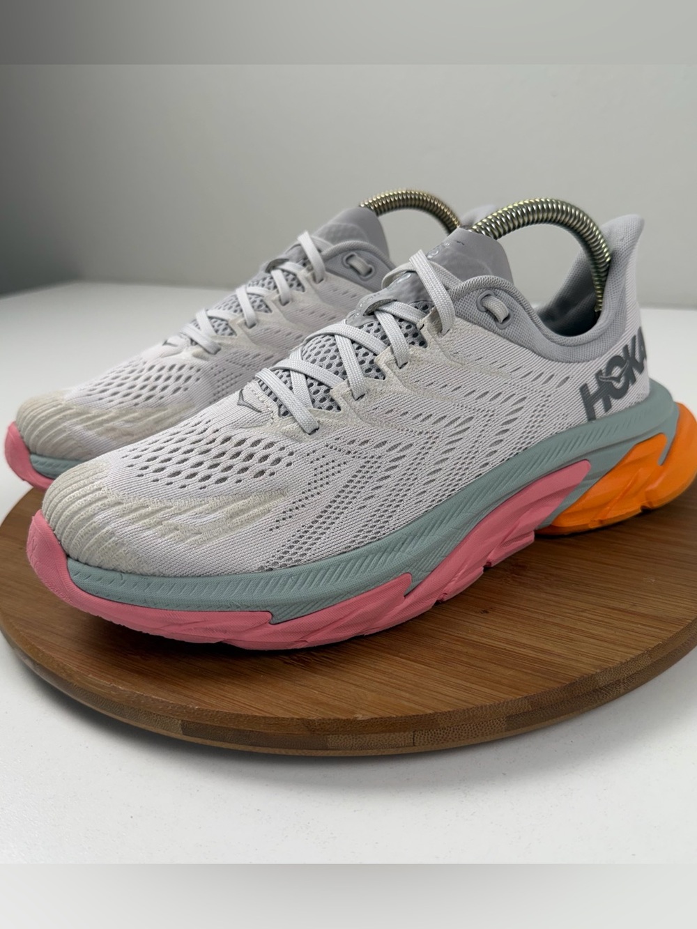 Hoka One One Clifton Edge Women's White Running Shoes - Picture 3 of 9